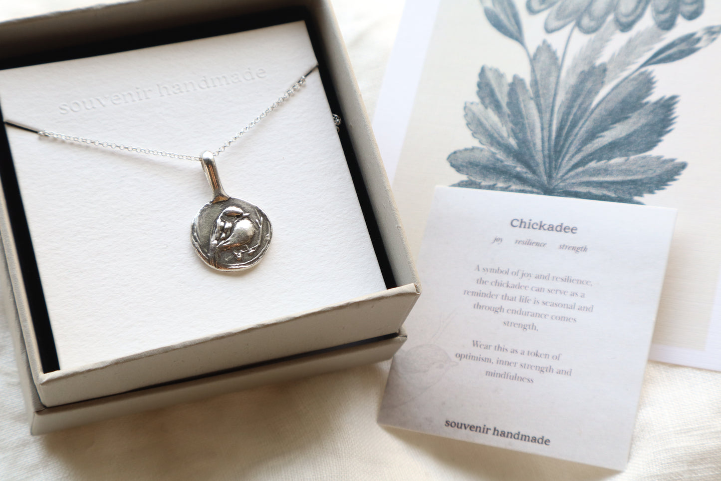 Chickadee Talisman in Sterling silver