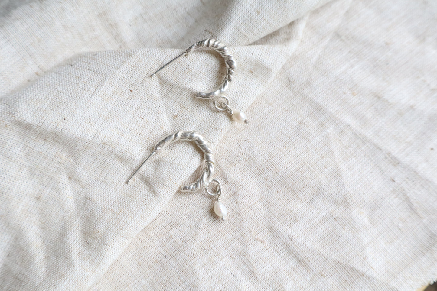 Vienne earrings with a pearl ~silver~