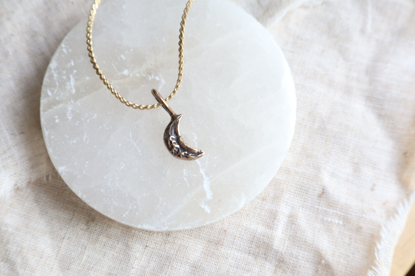 Crescent talisman necklace - bronze