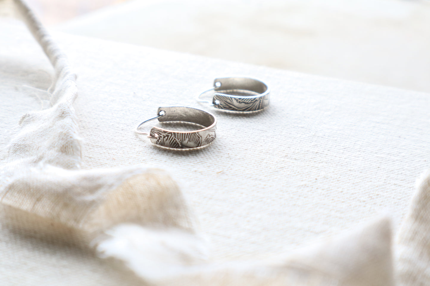 Nouveau hoops in sterlings silver
