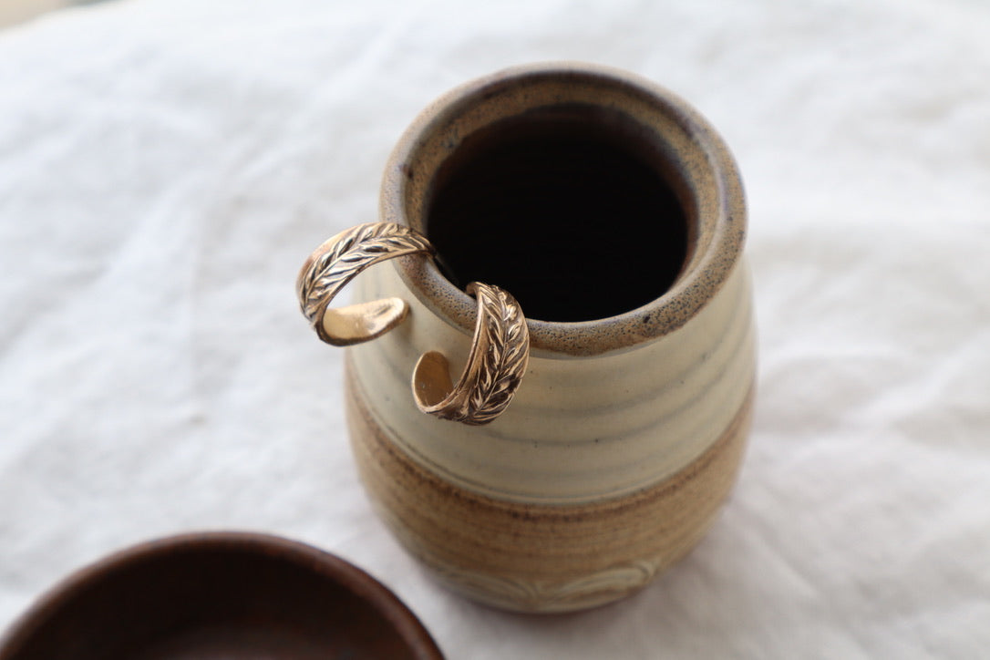 Wheat hoop earrings - made to order!
