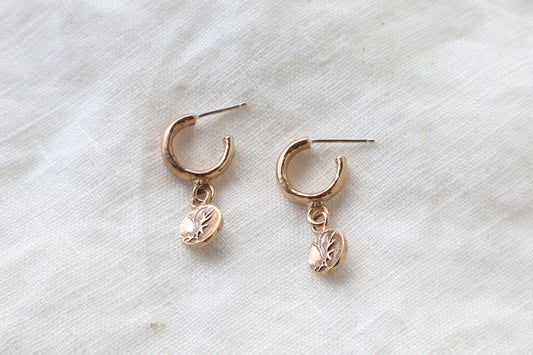 Lou huggie studs in bronze