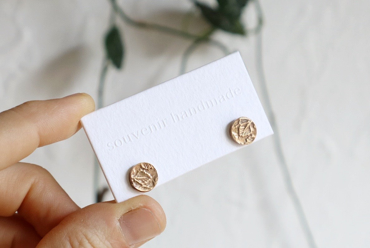 botanic every day studs in bronze