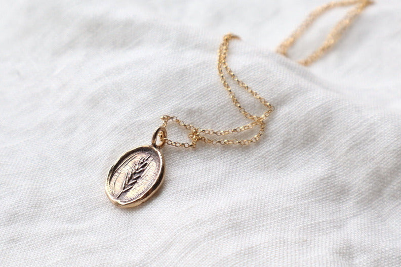 Mini Wheat Talisman - bronze