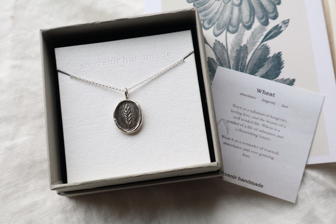 Mini Wheat Talisman - Sterling silver