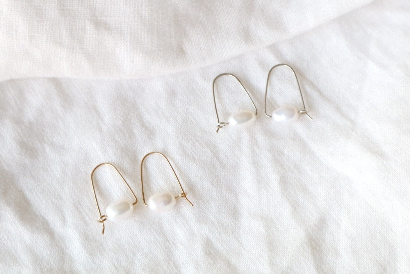 arc pearl threaders ~ gold filled or sterling silver~