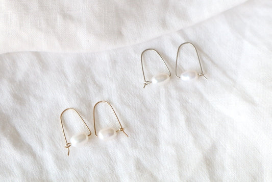 arc pearl threaders ~ gold filled or sterling silver~