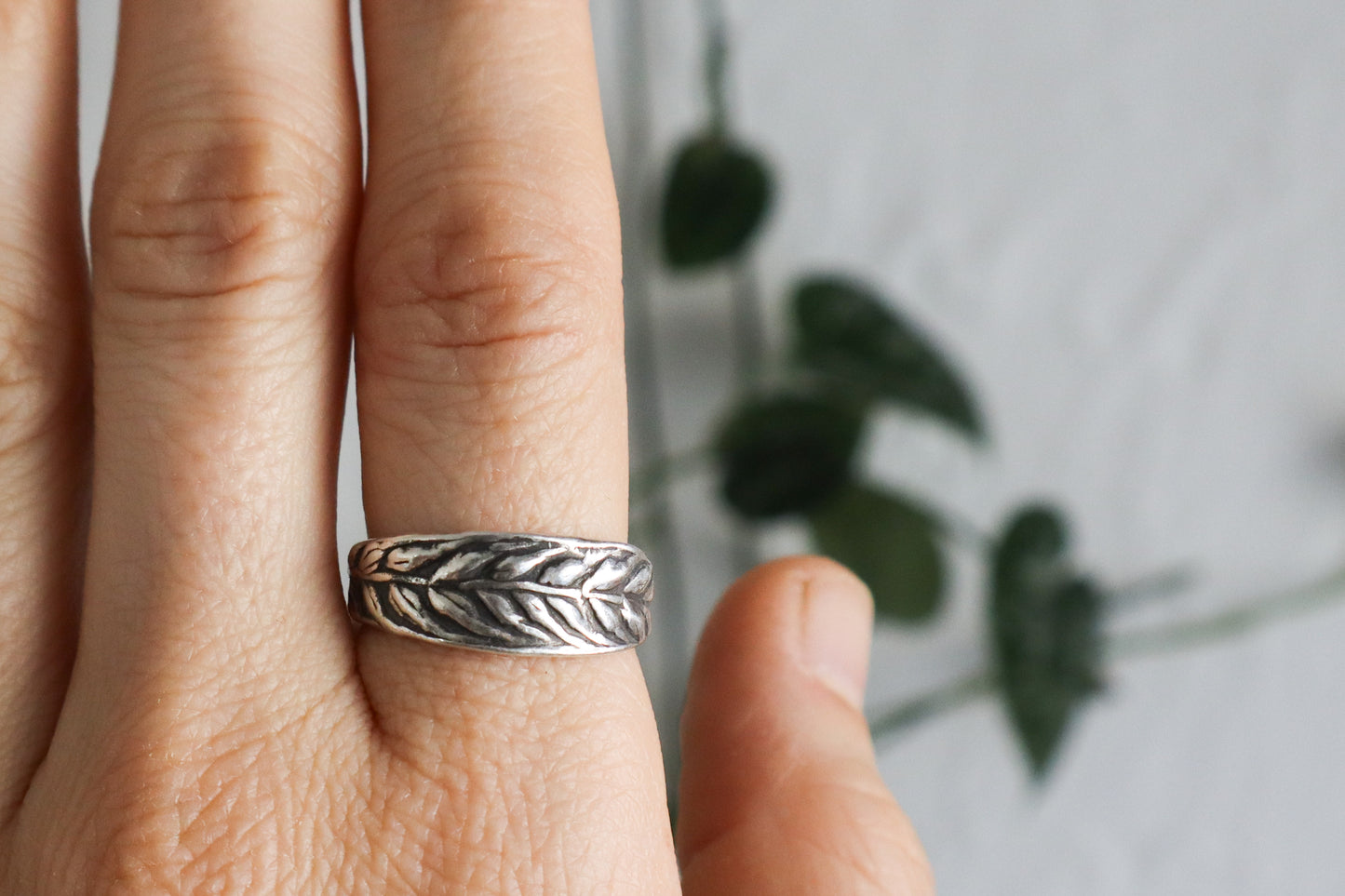 Wheat ring in sterling silver