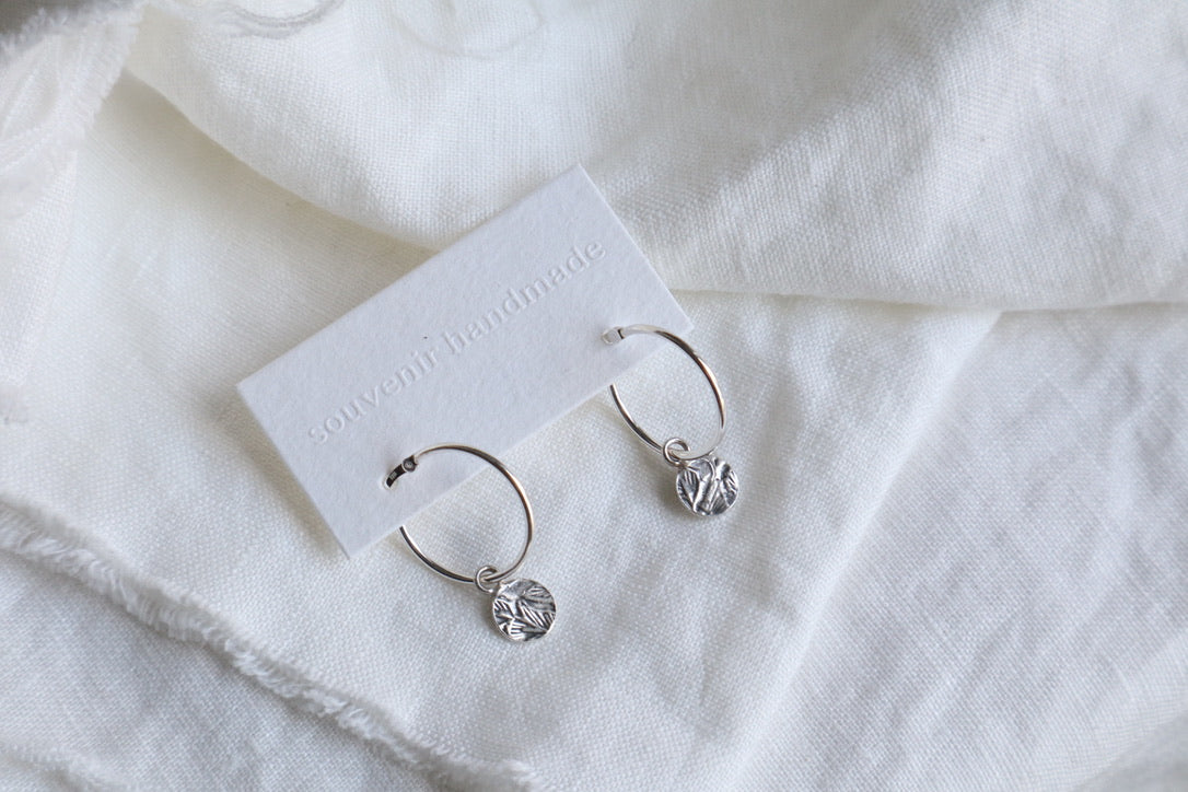 everyday coin hoops - large - sterling silver