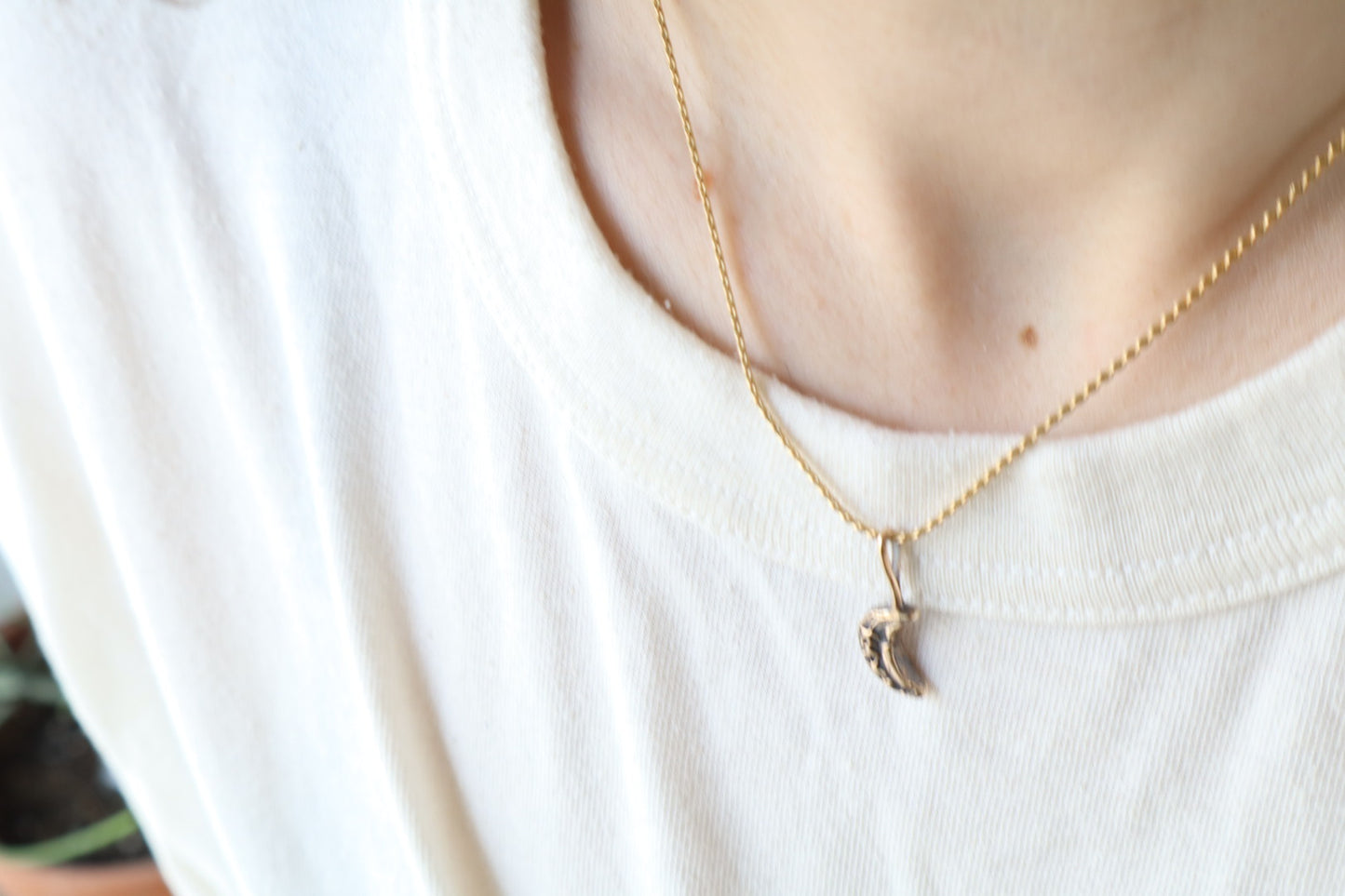 Crescent talisman necklace - bronze