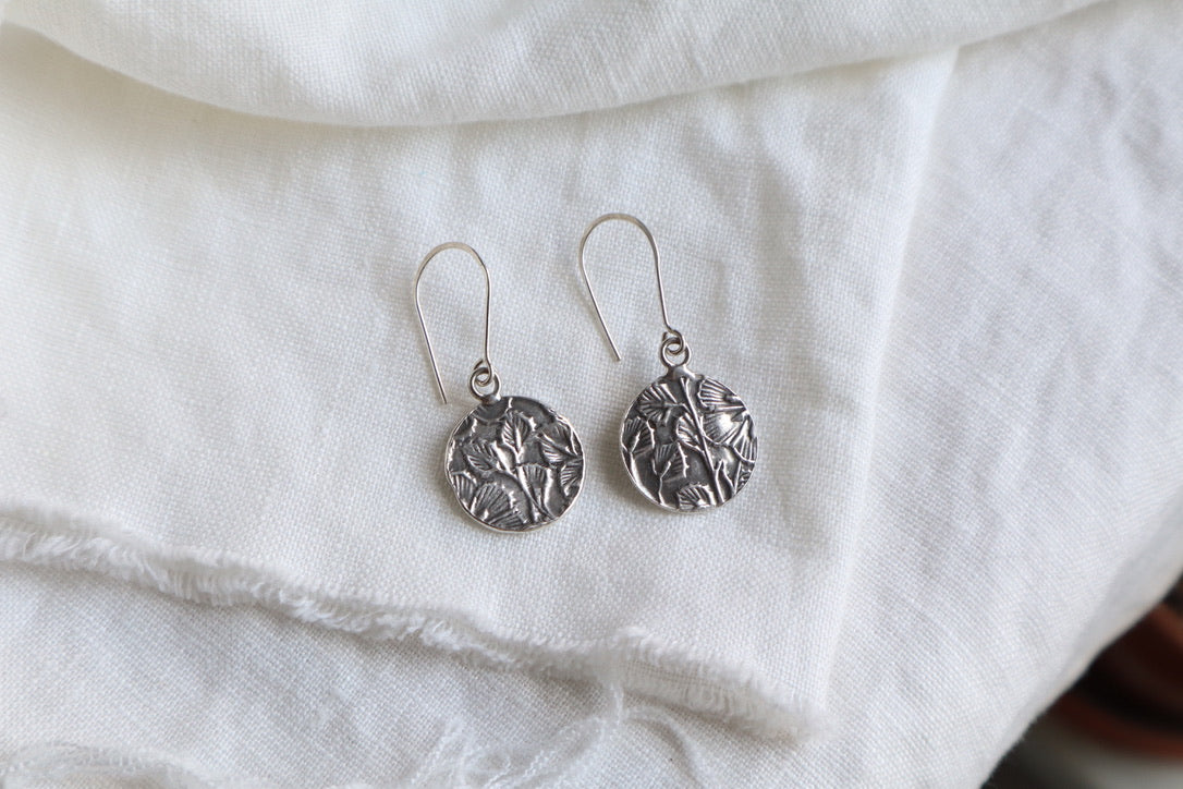 botanic coin drops - sterling silver