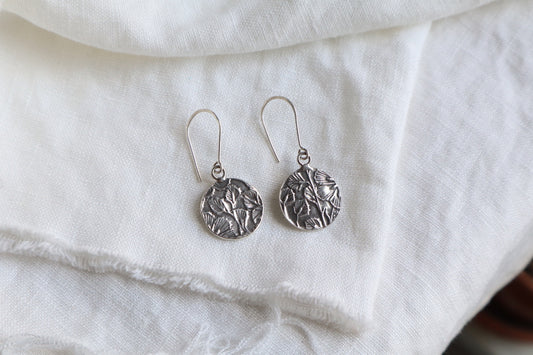 botanic coin drops - sterling silver