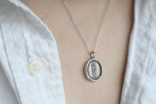 Mini Wheat Talisman - Sterling silver