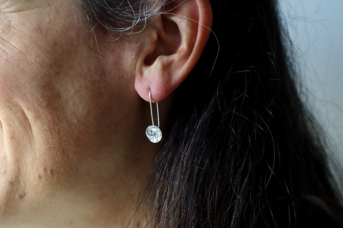 Dot threader earrings in sterling silver