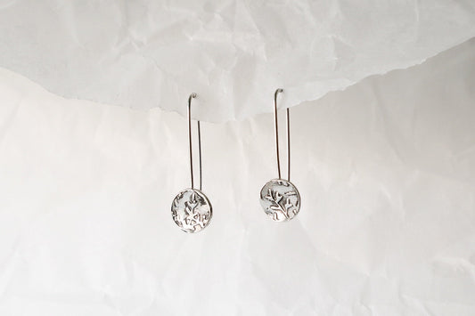 Dot threader earrings in sterling silver