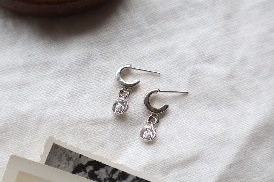 Lou huggie studs in sterling silver