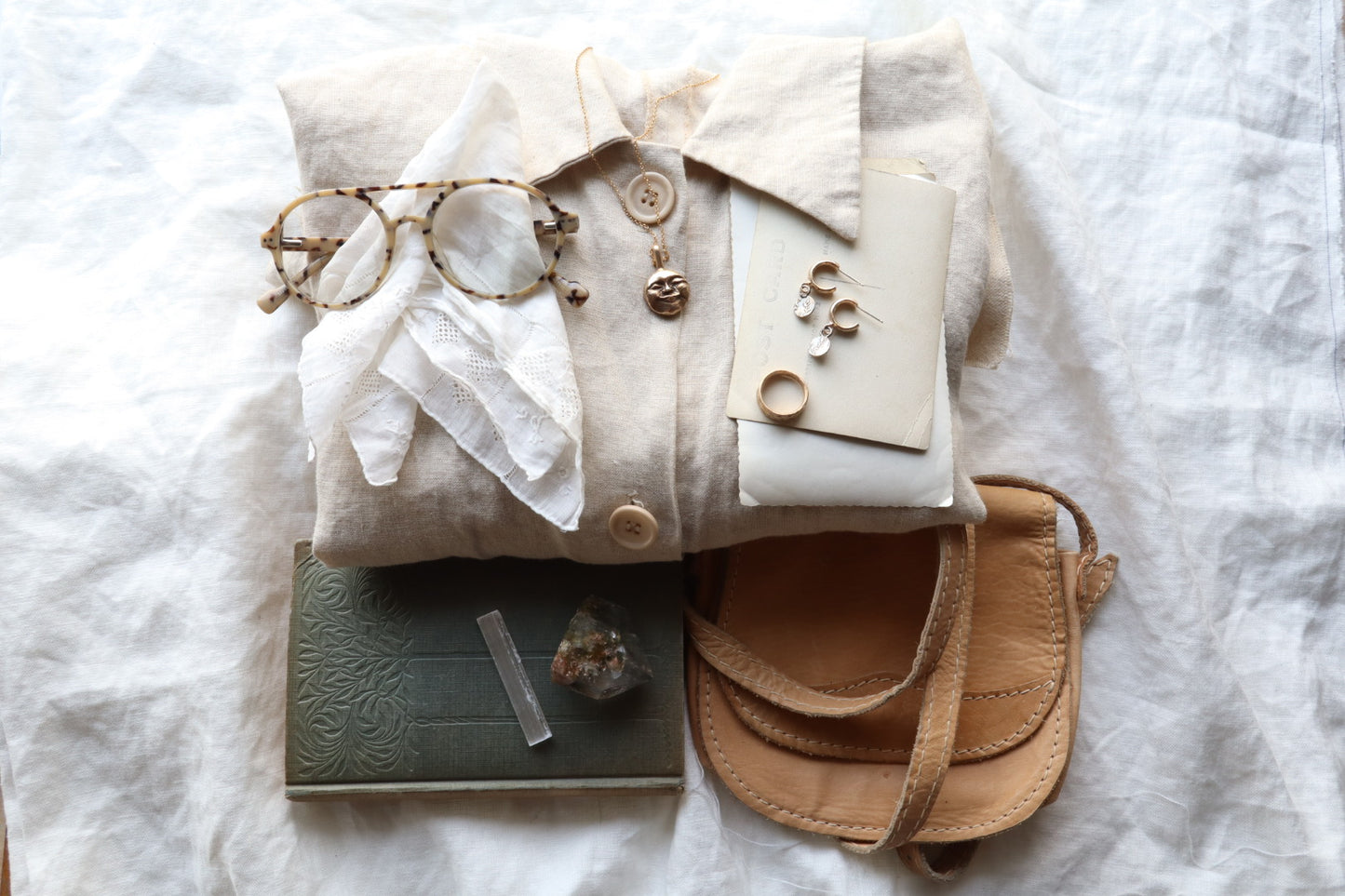 Moon face talisman necklace