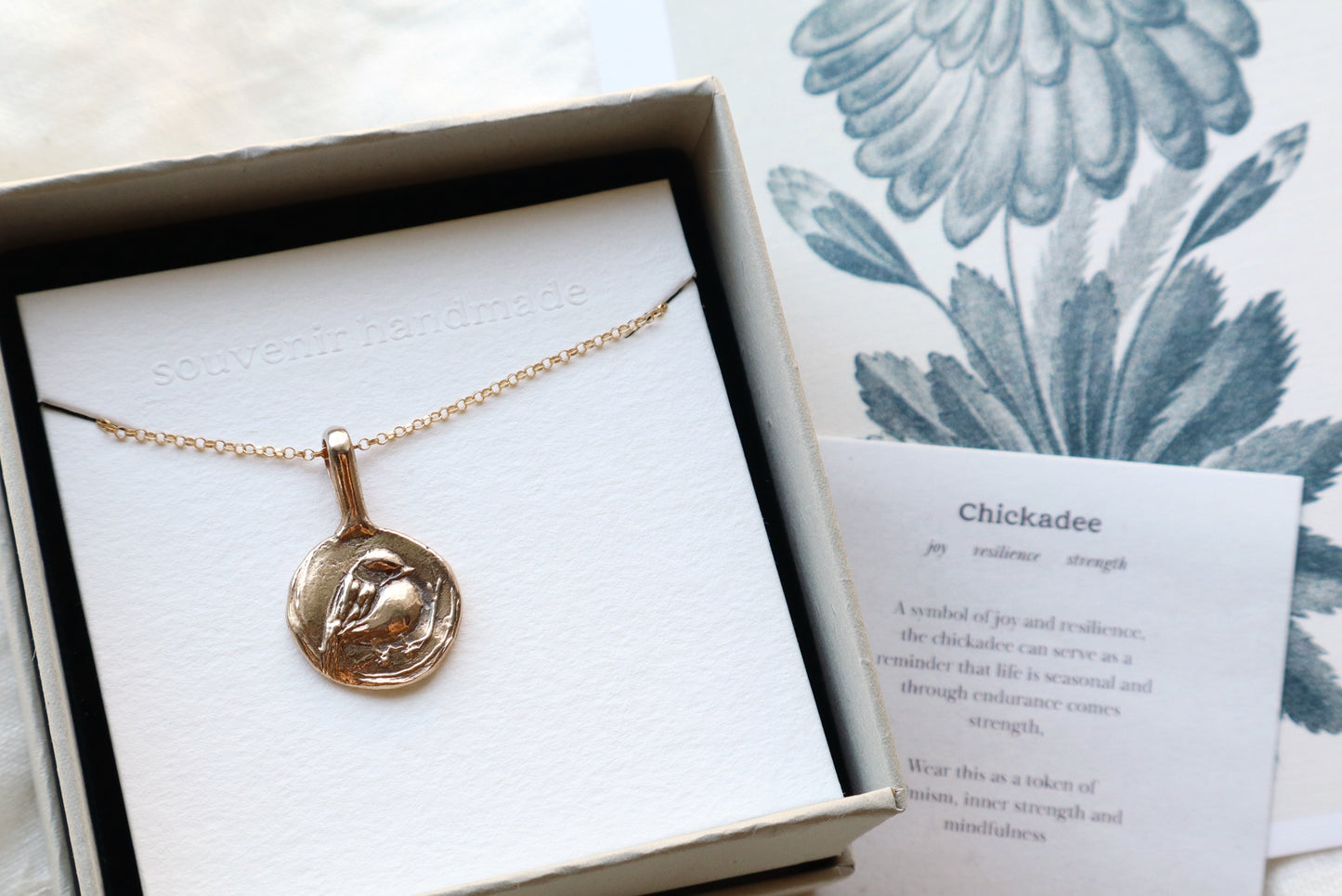 Chickadee Talisman - bronze