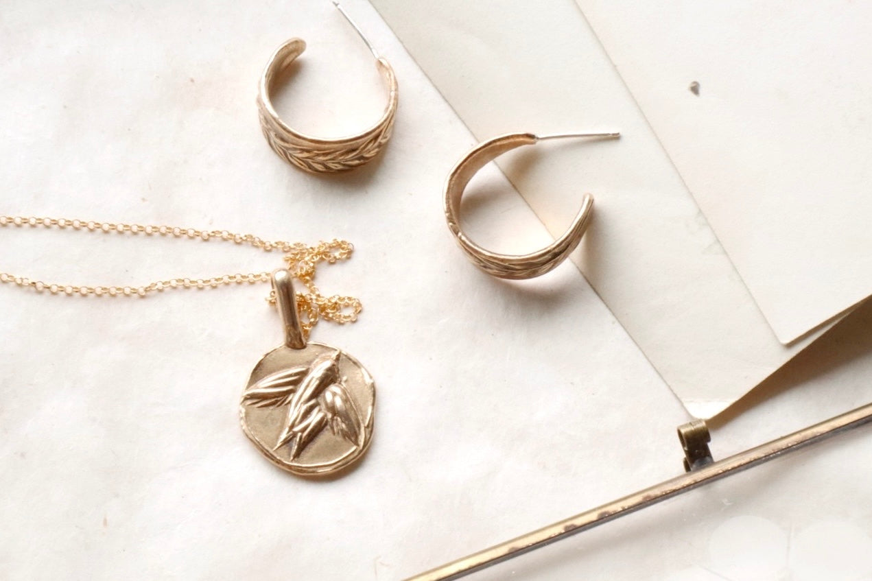 Wheat hoop earrings - made to order!