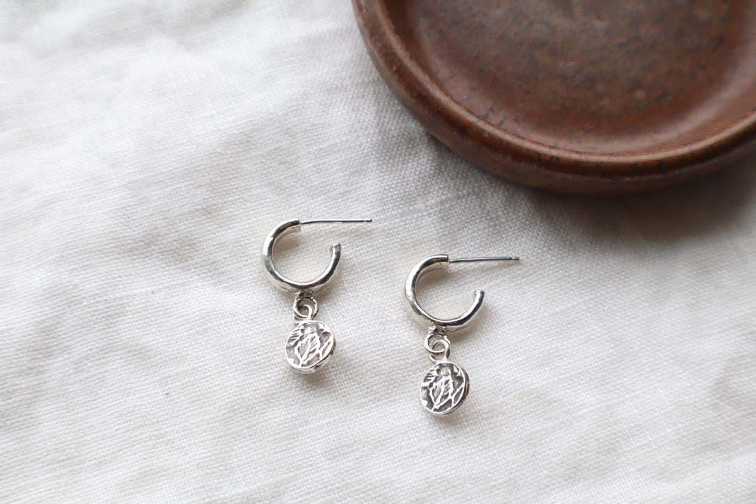 Lou huggie studs in sterling silver