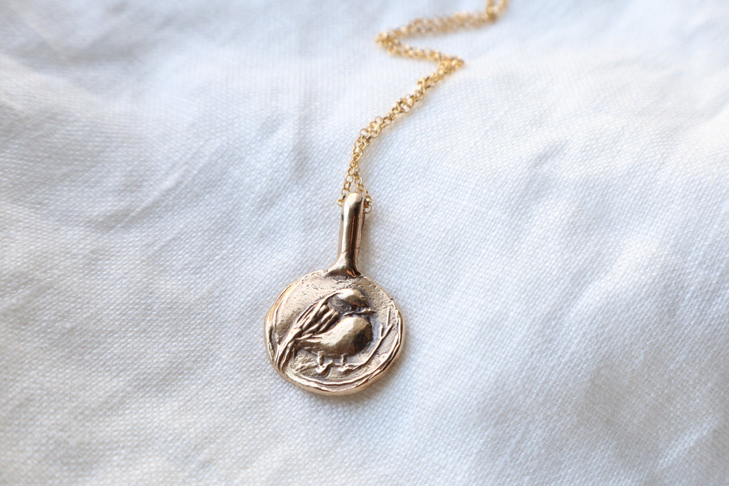 Chickadee Talisman - bronze