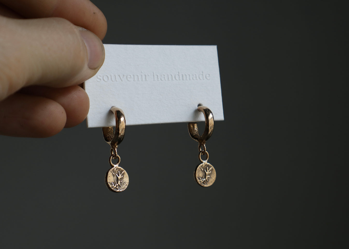 Lou huggie studs in bronze