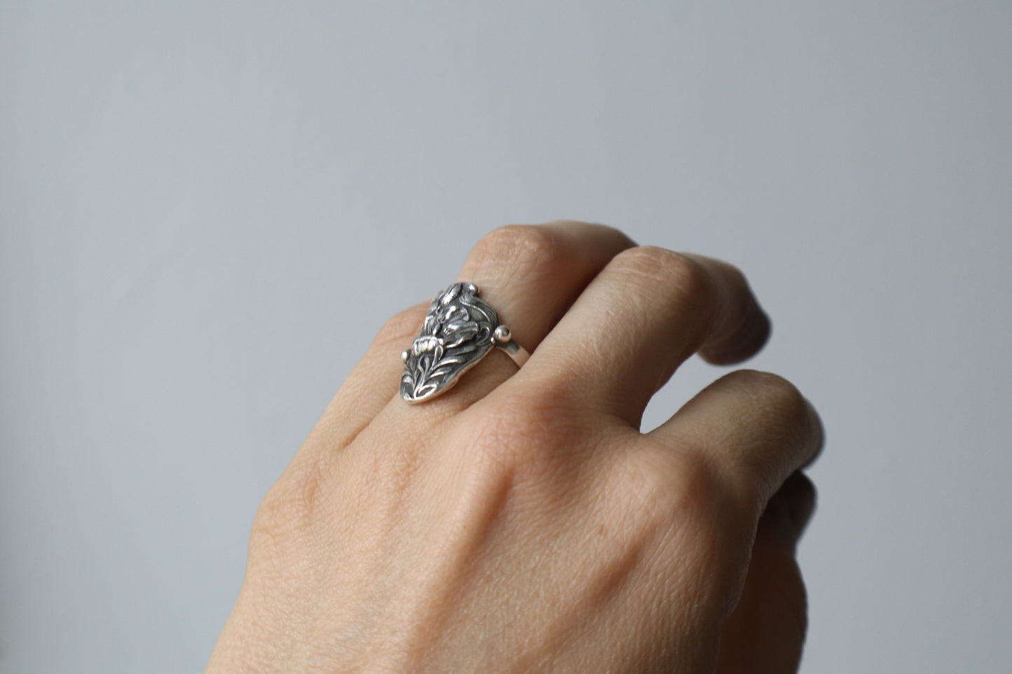 one of one - Flora ring - sterling silver -  7