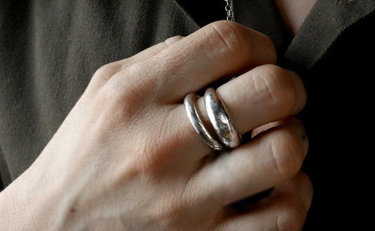 Jane Rings in sterling silver - thin and thick