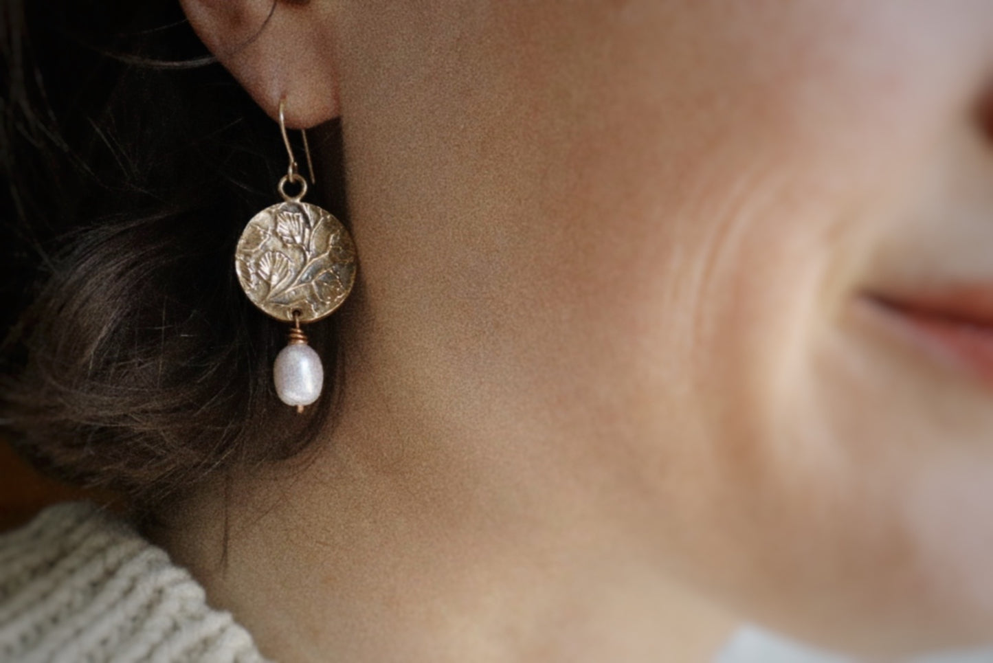 Bud freshwater pearl earrings