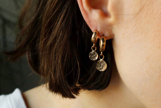 Lou huggie studs in bronze