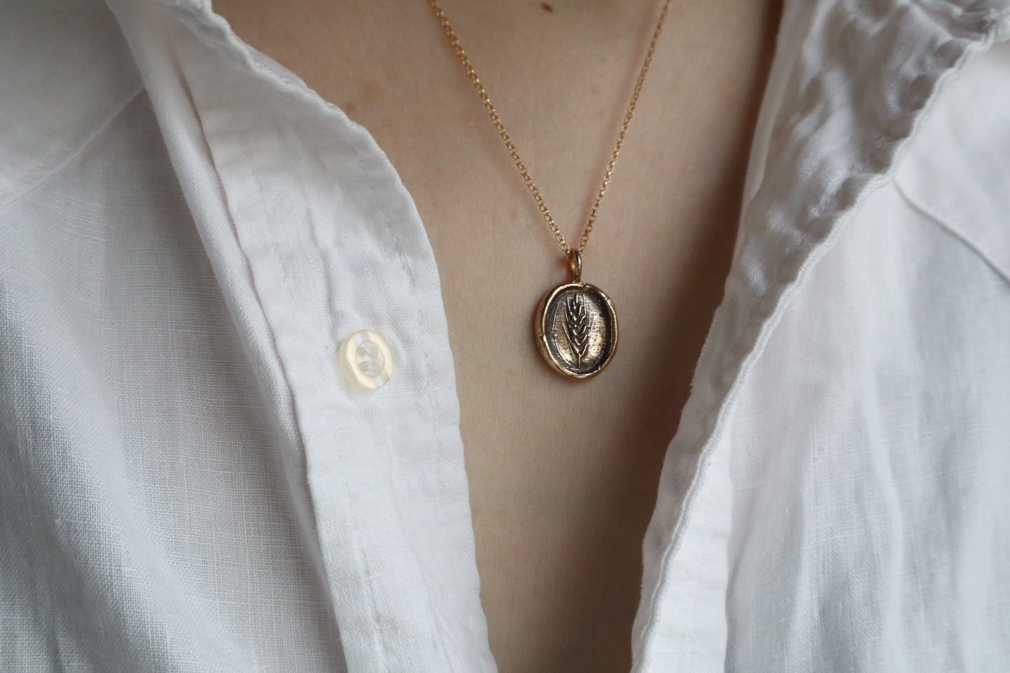 Mini Wheat Talisman - bronze