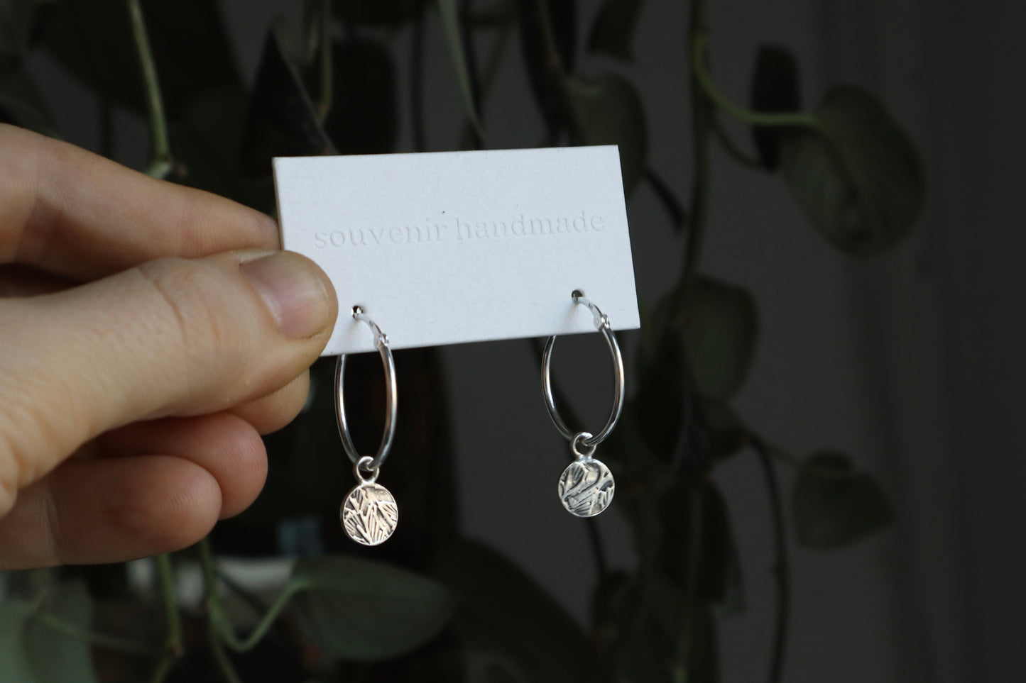 everyday coin hoops - large - sterling silver