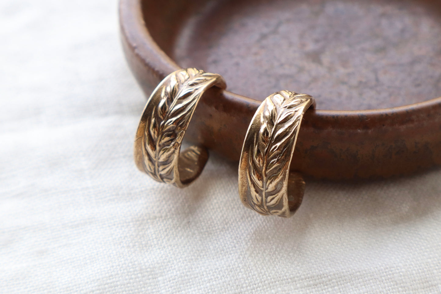 Wheat hoop earrings - made to order!