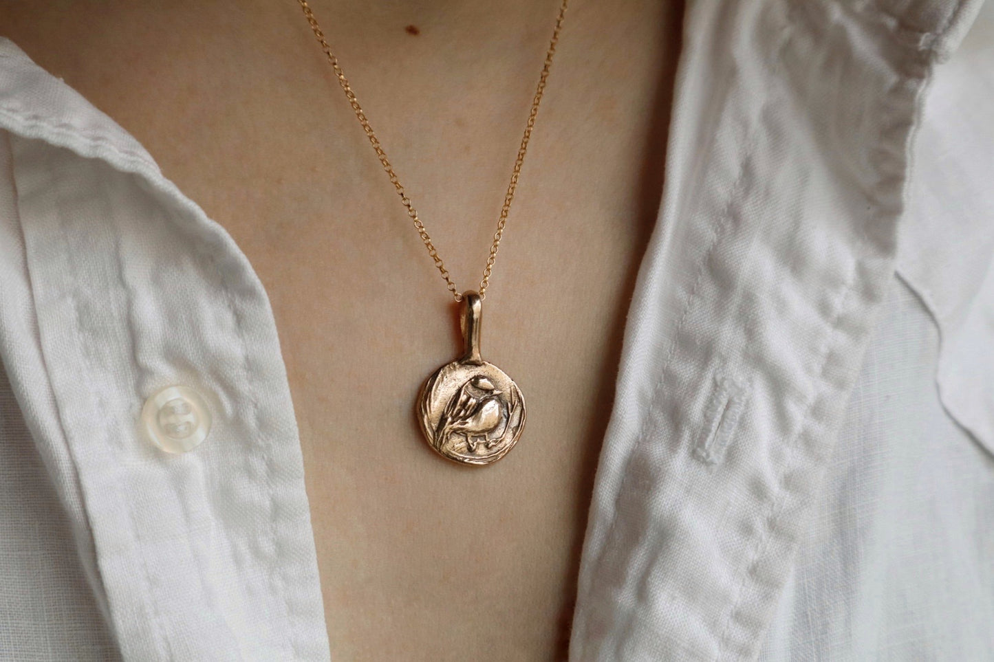 Chickadee Talisman - bronze