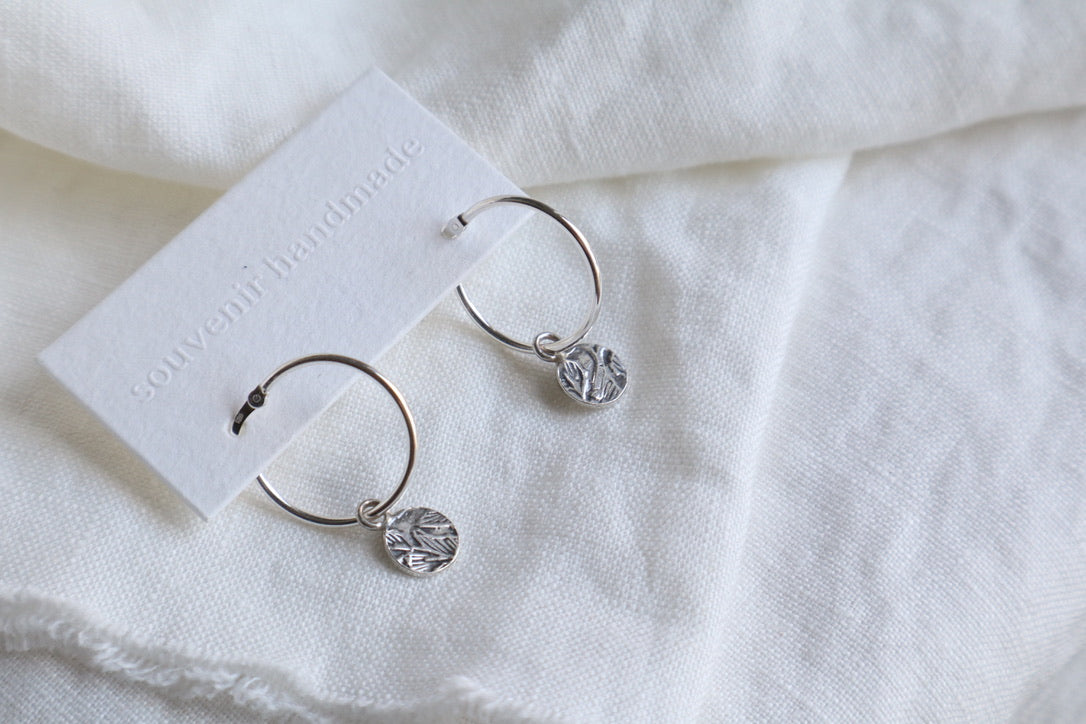 everyday coin hoops - large - sterling silver