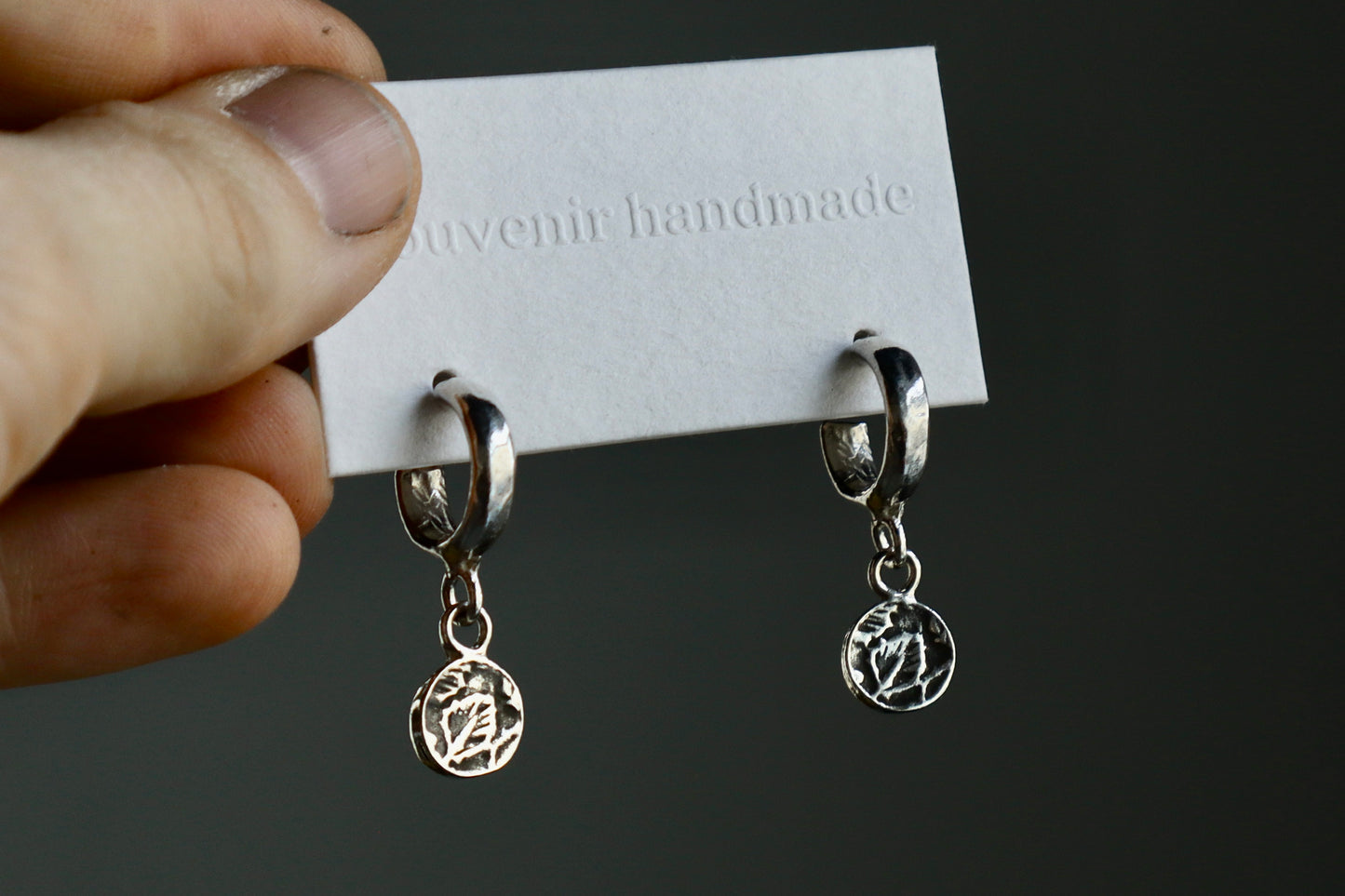Lou huggie studs in sterling silver