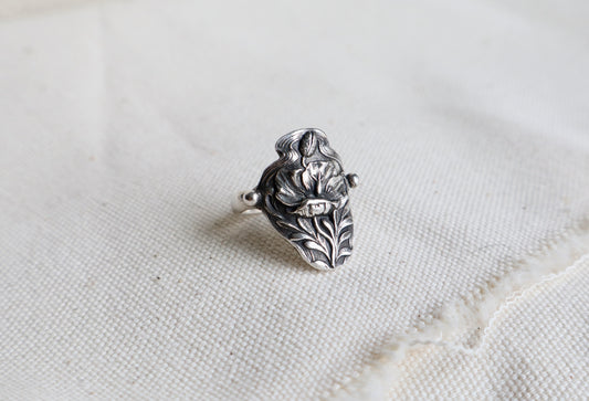 one of one - Flora ring - sterling silver -  7
