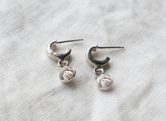 Lou huggie studs in sterling silver