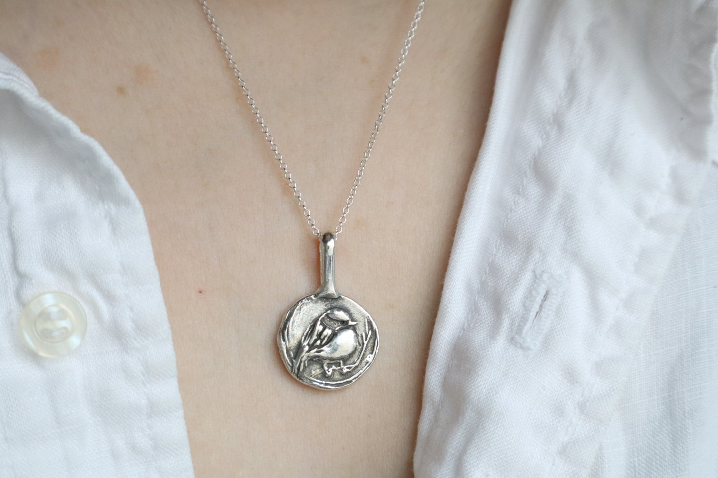 Chickadee Talisman in Sterling silver