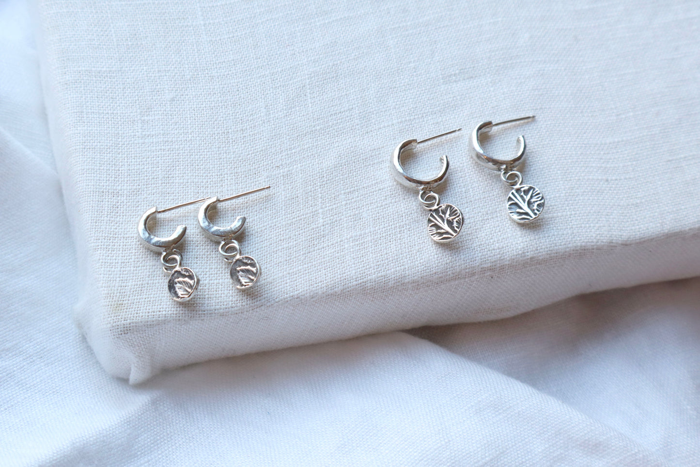 Lou huggie studs in sterling silver