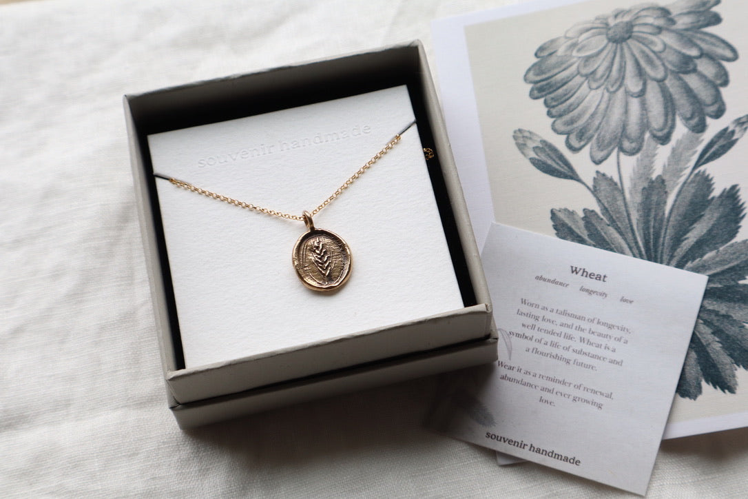 Mini Wheat Talisman - bronze