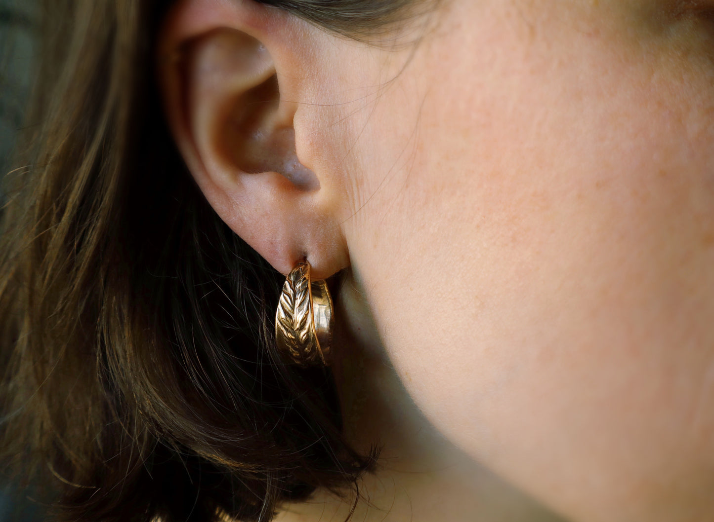 Wheat hoop earrings - made to order!