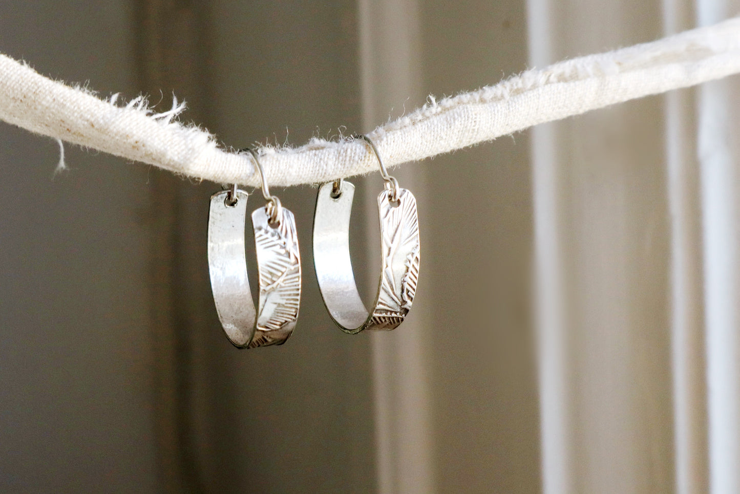 Nouveau hoops ~ sterling silver ~