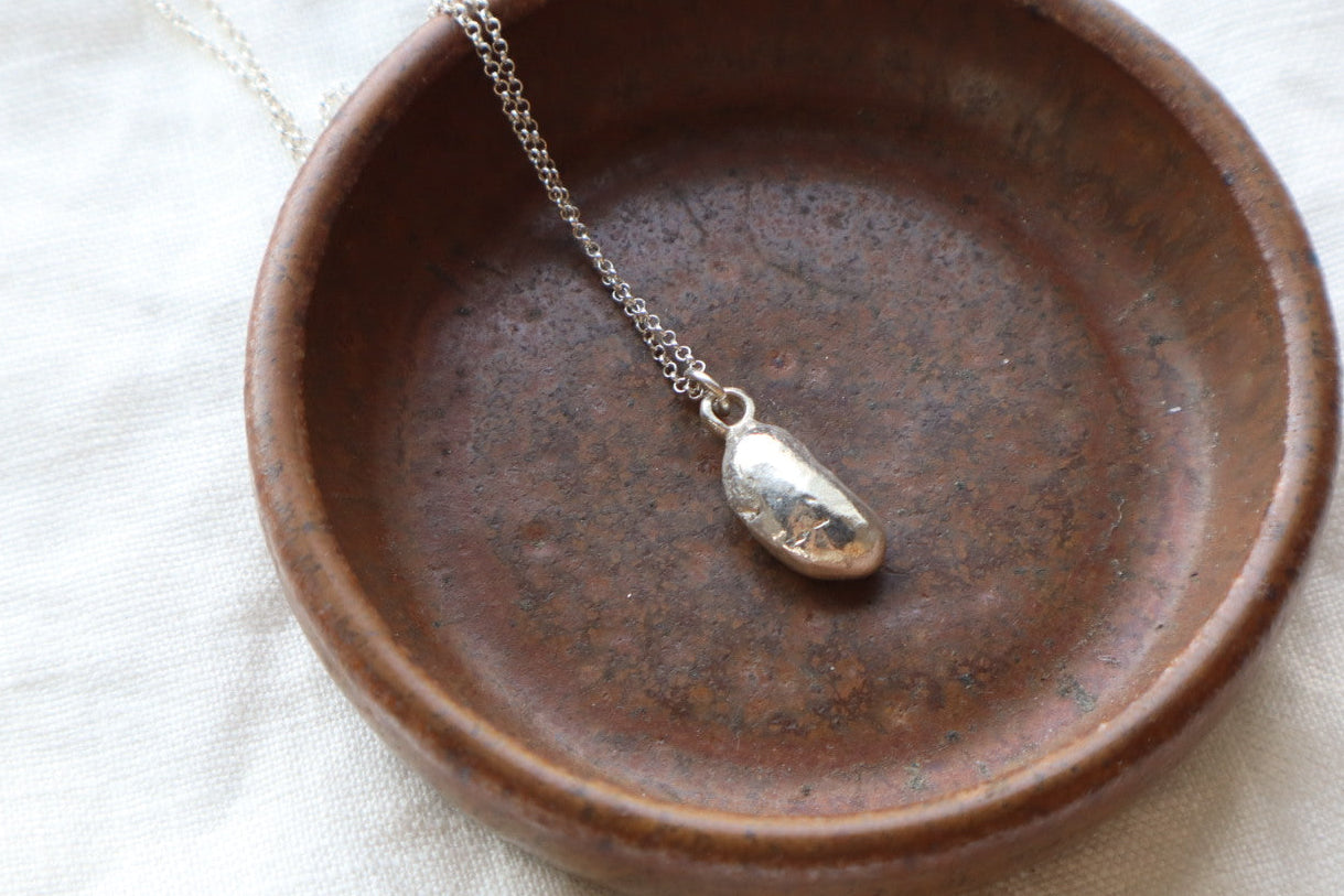 Lucky Bean Talisman - Sterling silver