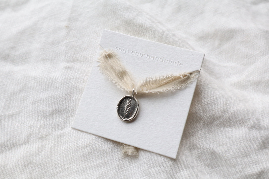 Mini Wheat Talisman - Sterling silver