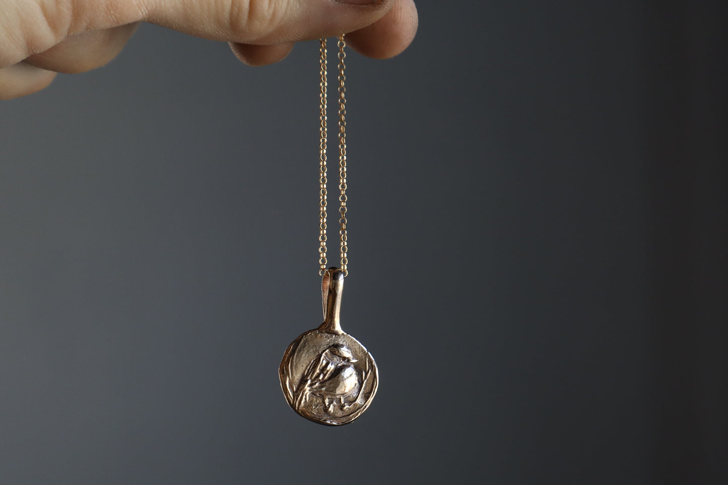 Chickadee Talisman - bronze