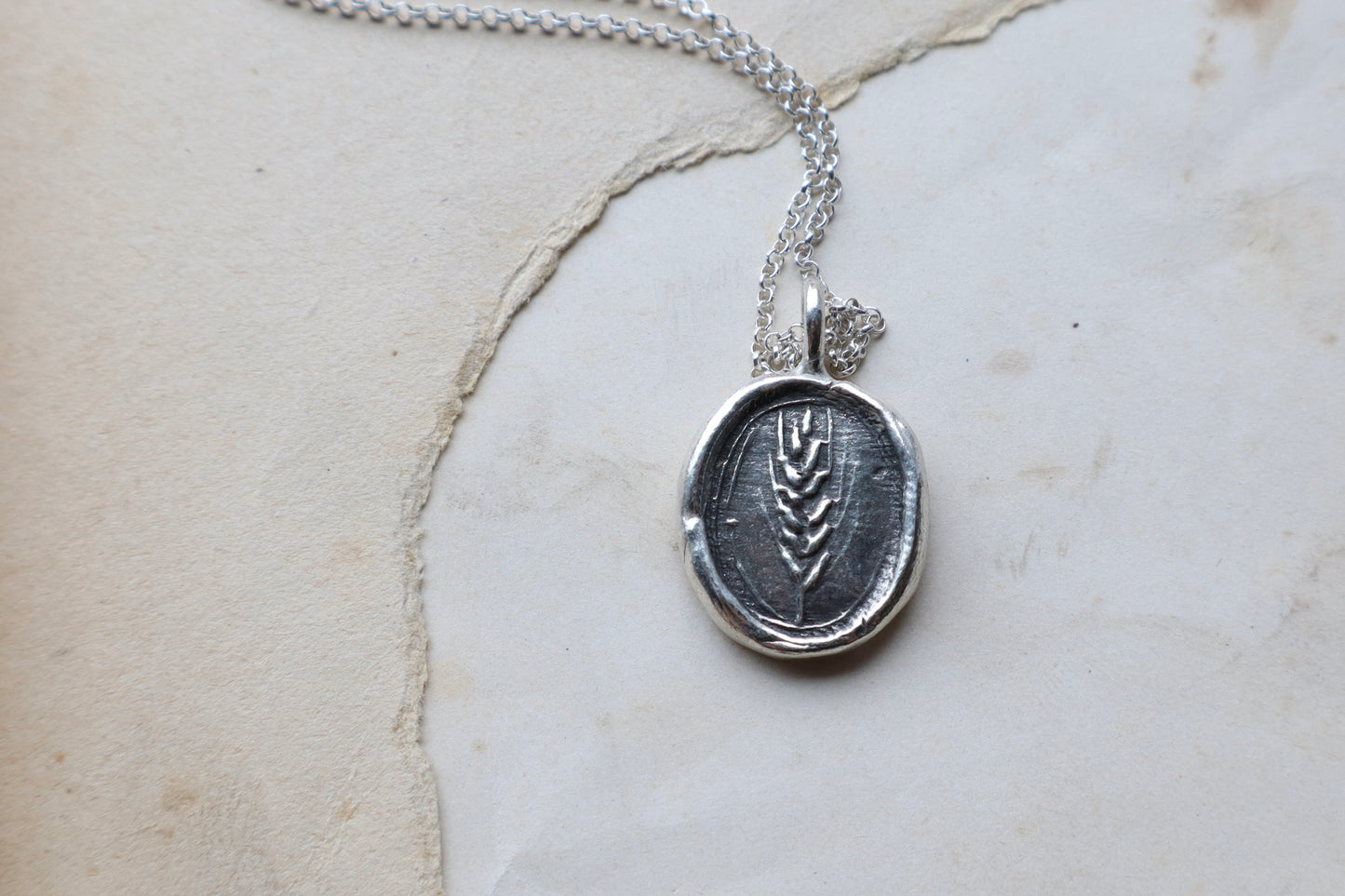 Mini Wheat Talisman - Sterling silver