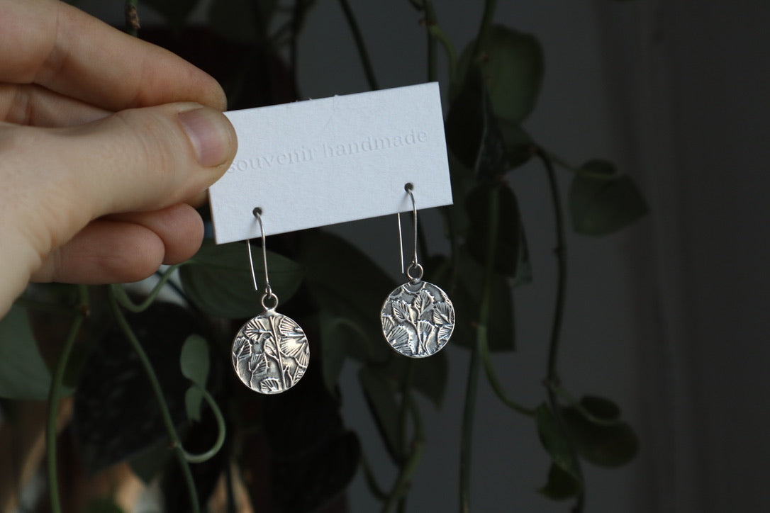botanic coin drops - sterling silver
